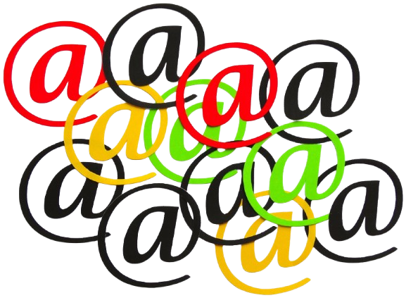 arrobas de diferentes colores